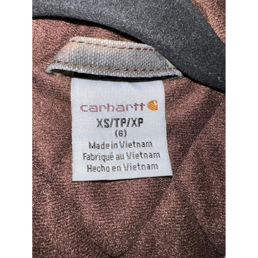 Carhartt Boys Mossy Oak Camo Hooded Duck Canvas Quilted Lined Jacket Size XS 6 - Picture 6 of 7